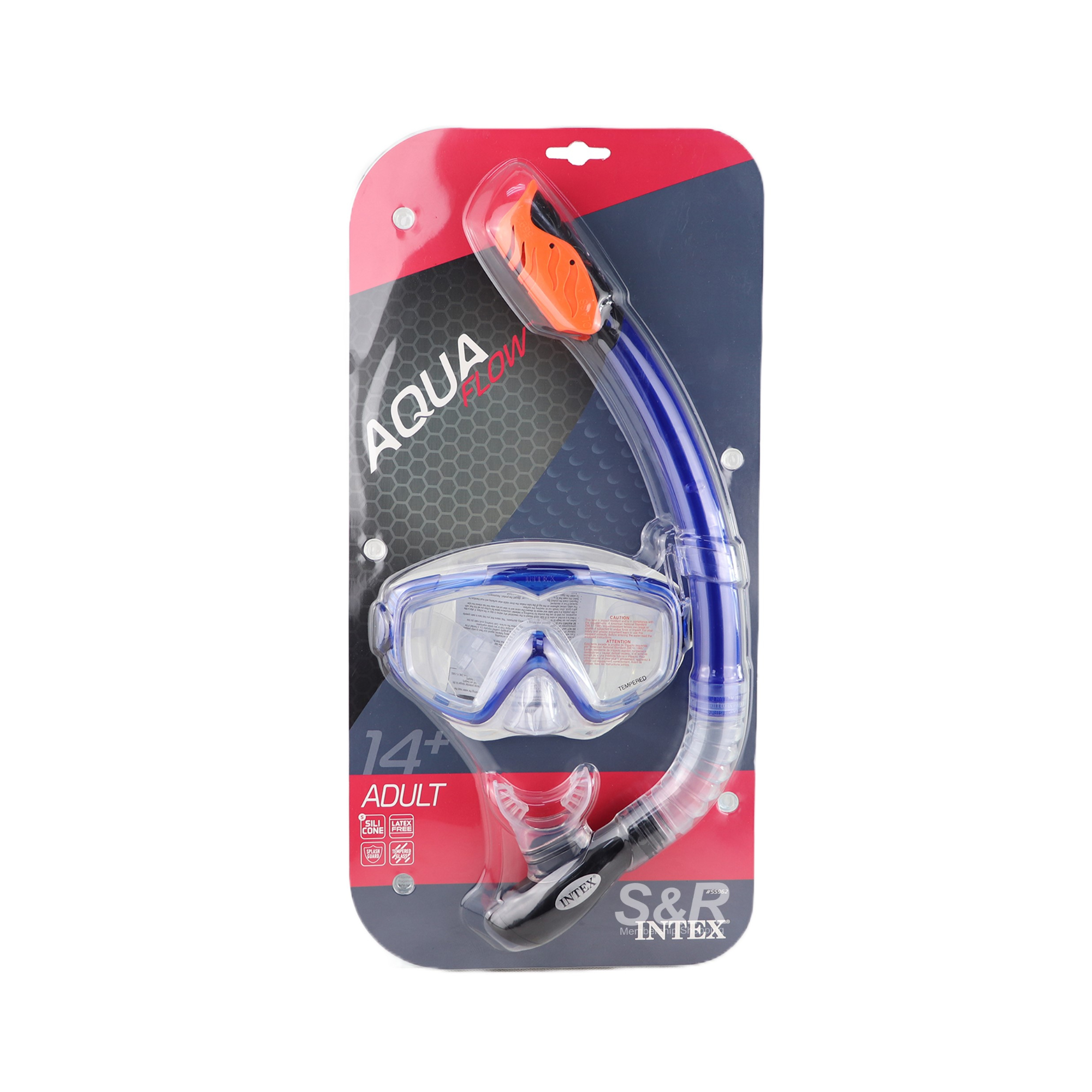 Intex Silicone AquaFlow Adult Swim Mask And Snorkel Set 2pcs